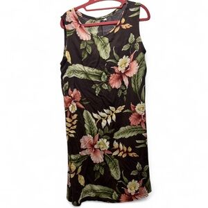 Hawaiian Floral Sleeveless Rayon Dress- size M
